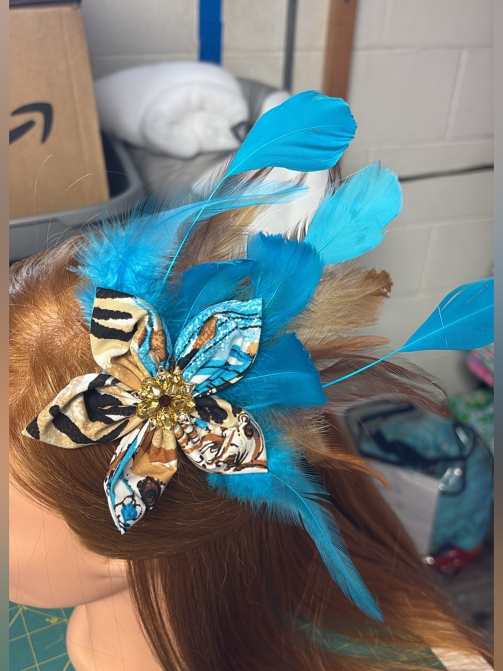 Zoo print fascinator clip